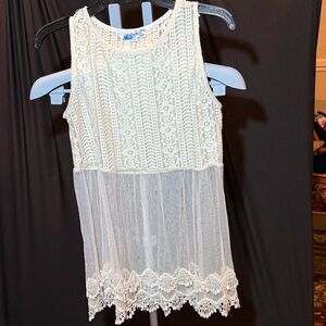 Rebellion Ivory Lace Sleeveless Top 0206